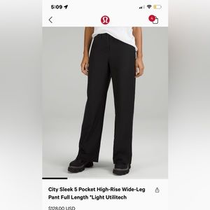 LULULEMON HIGH RISE WIDE LEG/STRAIGHT PANT SIZE 25